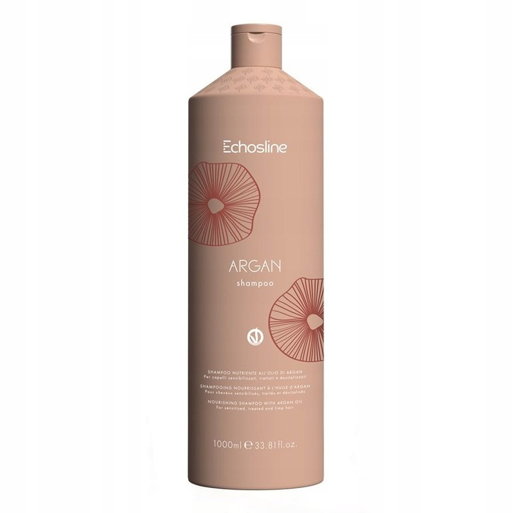 Echosline Argan Szampon 1000ml Nawilżający Szampon do Włosów