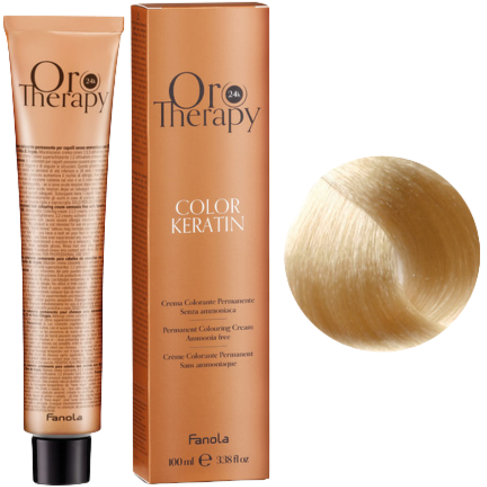Fanola Oro Therapy Color Keratin 10.0 farba do włosów bez amoniaku 100ml