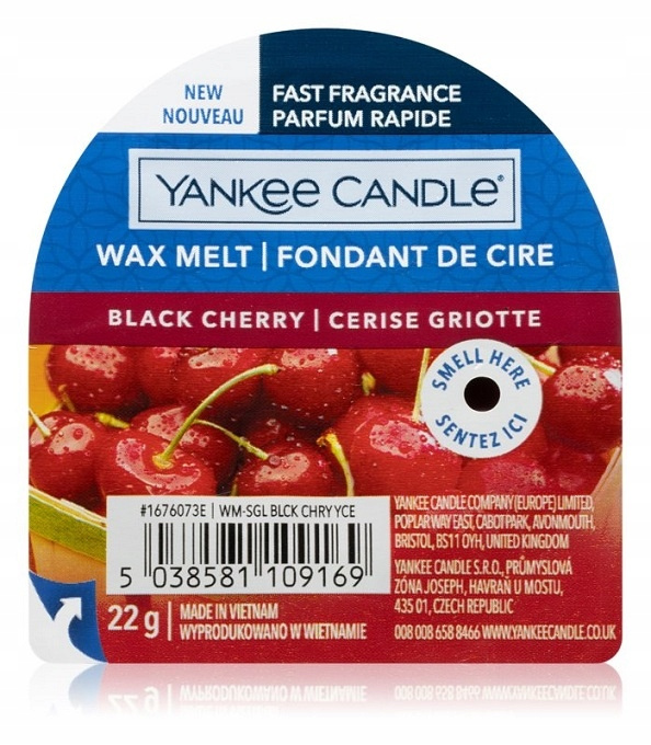 Yankee Candle Classic wosk zapachowy Black Cherry słodka czarna wiśnia 22 g