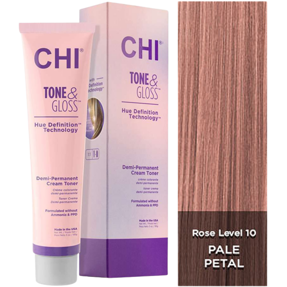 CHI Tone & Gloss Pale Petal toner do włosów delikatny pastelowy róż 85 g