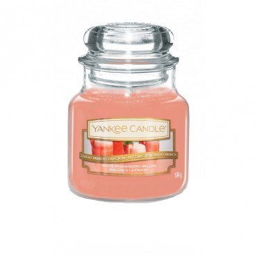 Yankee Candle Small Jar świeca zapachowa White Strawberry Bellini truskawka 104 g