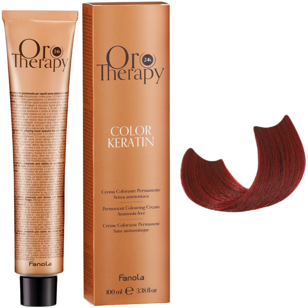 Fanola Oro Therapy Color Keratin 6.6 farba do włosów bez amoniaku 100ml