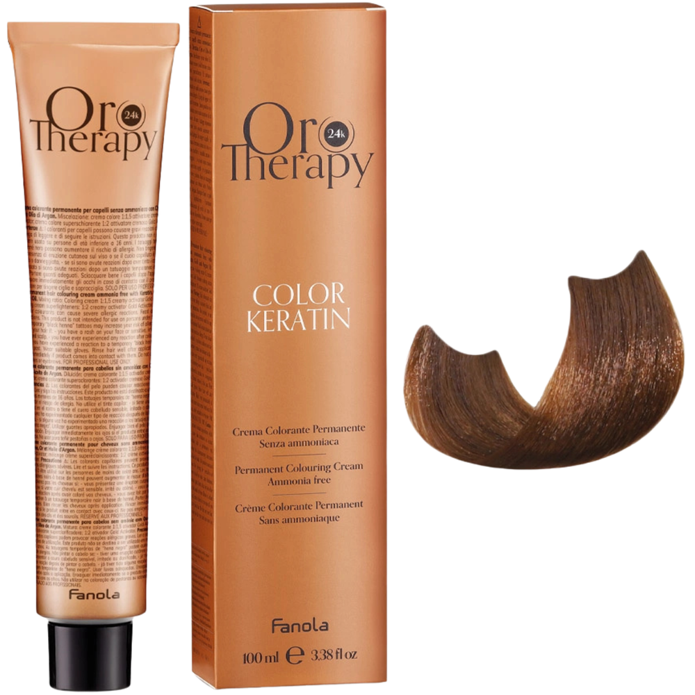 Fanola Oro Therapy Color Keratin 6.34 farba do włosów bez amoniaku 100ml
