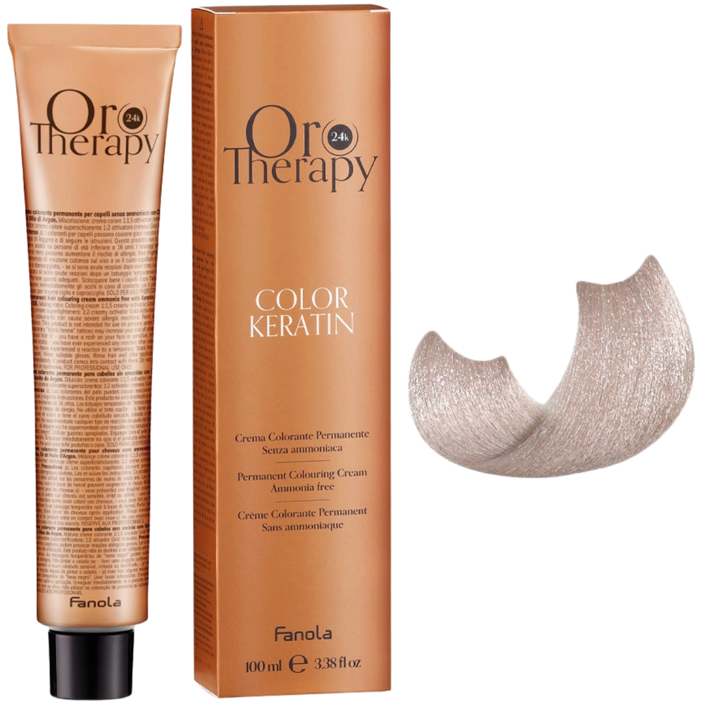 Fanola Oro Therapy Color Keratin 10.21 farba do włosów bez amoniaku 100ml