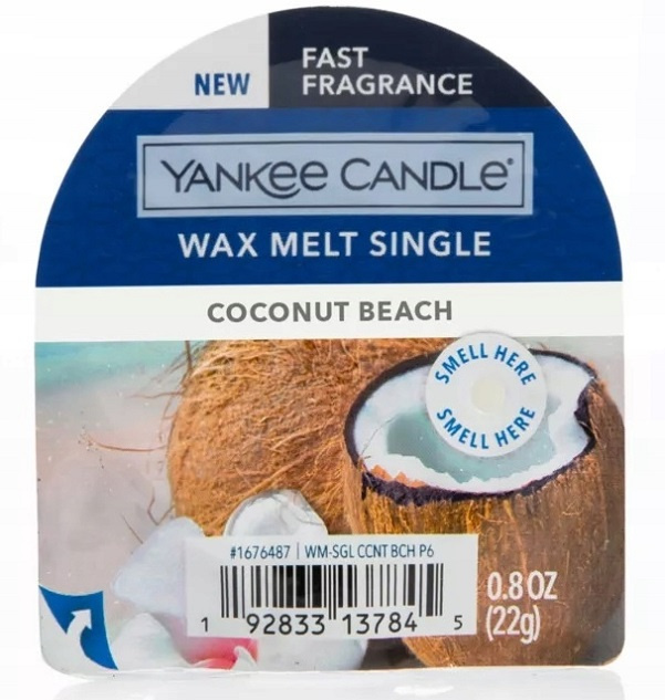 Yankee Candle Classic wosk zapachowy Coconut Beach kokos i wanilia 22 g