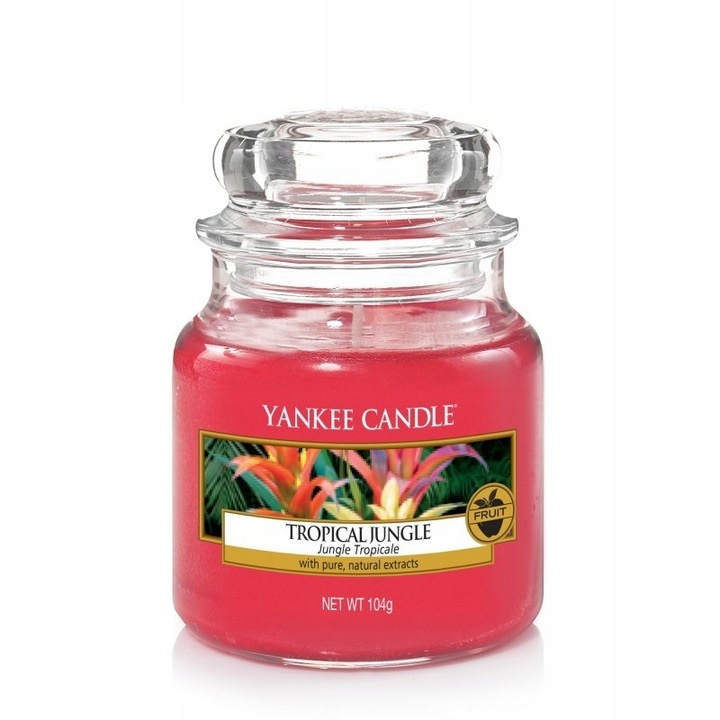 Yankee Candle Small Jar świeca zapachowa Tropical Jungle zielone liście owoce 104 g