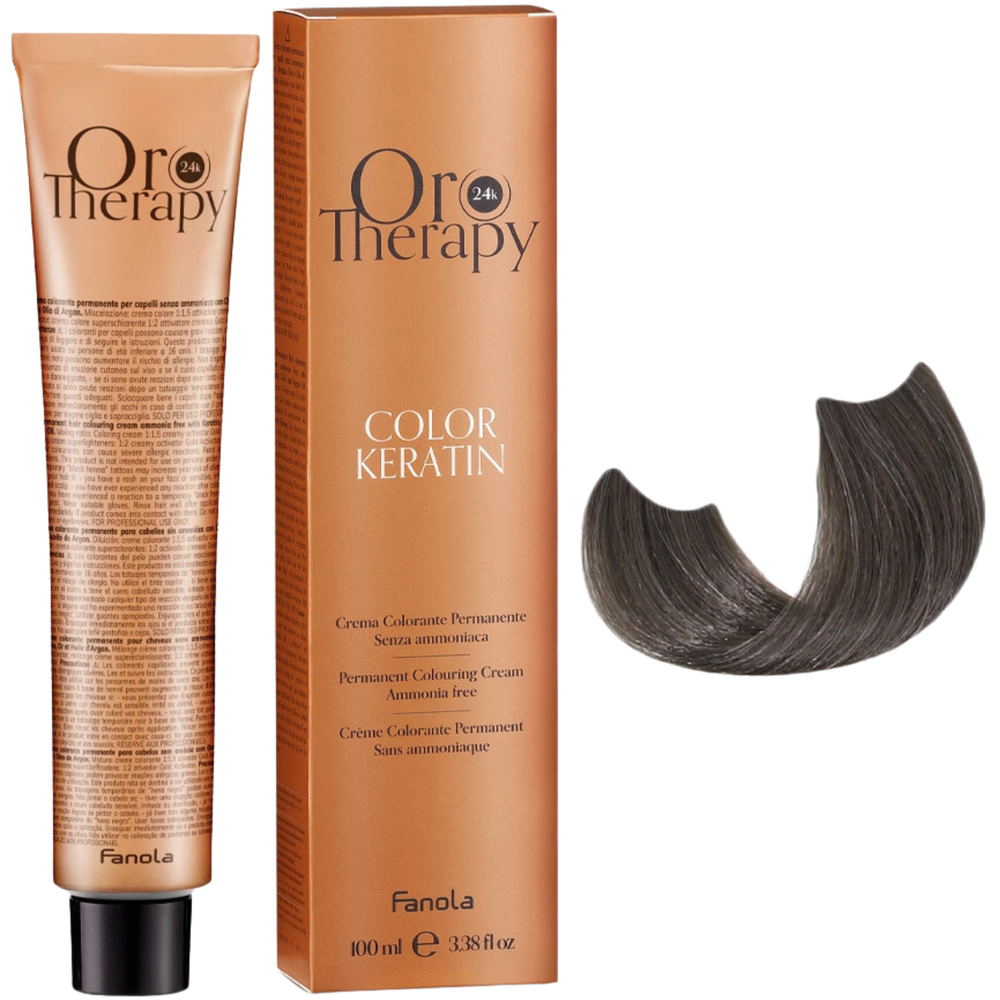 Fanola Oro Therapy Color Keratin 6.1 farba do włosów bez amoniaku 100ml