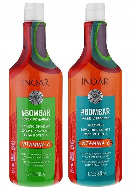 INOAR DUO Bombar Zestaw Szampon + Odżywka Wzmacniająca 2x1000ml